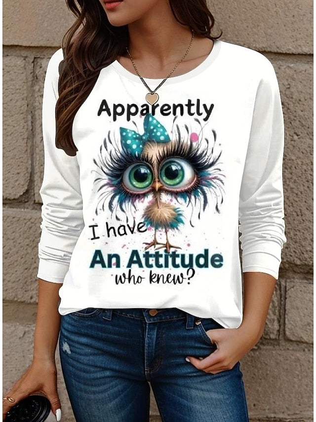 Women's T Shirt Letter Casual  Regular Tops Daily Print
