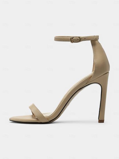 Ankle Strap Open-Toe Women Black Stiletto Elegant - Sandals for