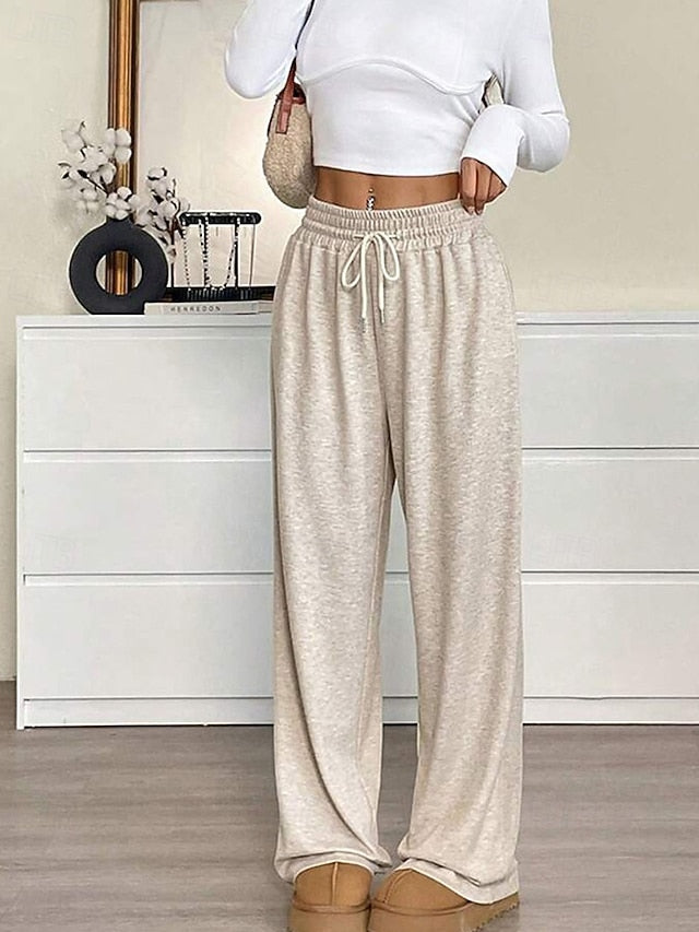 Women's Culottes Wide Leg Chinos Casual Long Medium Waist
