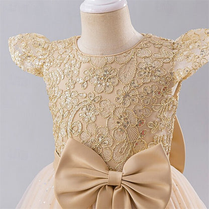 Flower Girls' Dress Kids Party Color Girl Block