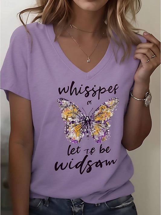 Women's T Shirt Print Graphic Dragonfly Vintage Stylish