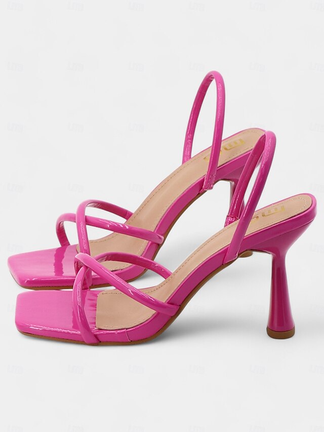 with Toe Square Heeled Sandals Strappy Beige Design –