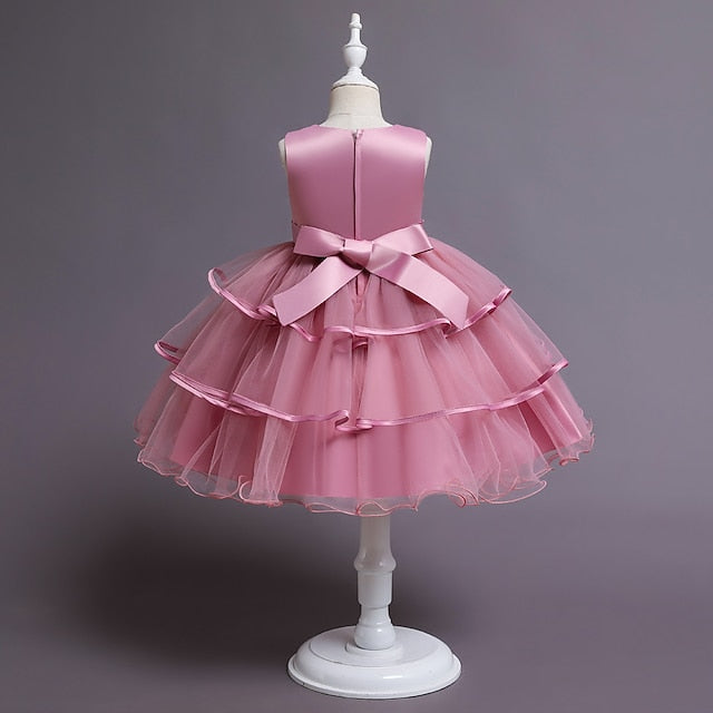 Sleeveless Dress Girl Flower Girls' Sequin Kids