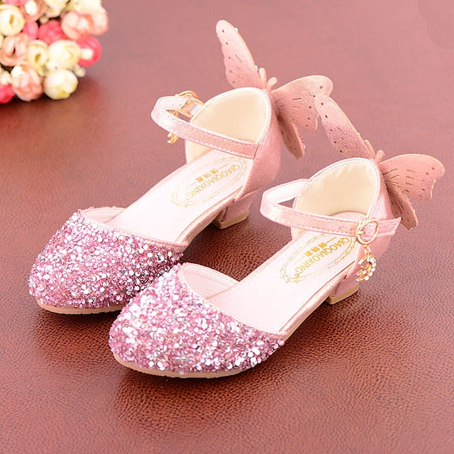 Shoes – Pink Sparkly Girls' Butterfly Glitter Princess