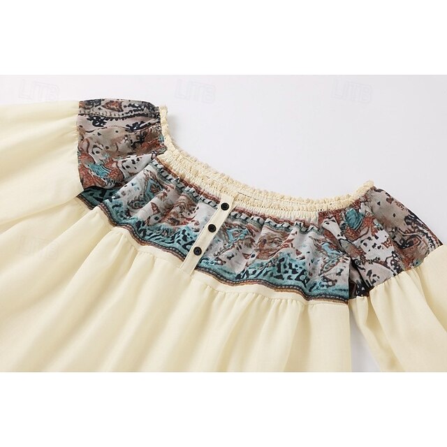 Women's Western Blouse Boho Shirt Blouse Print Flower