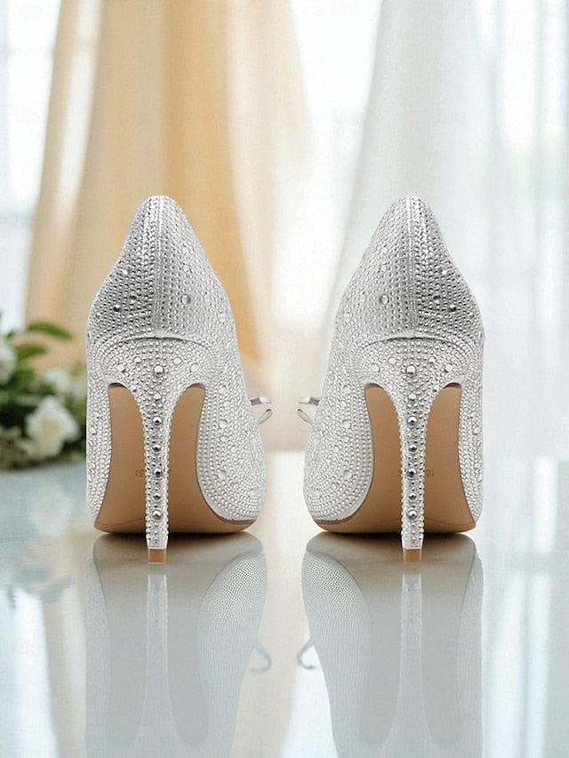 Crystal High Women's Sparkly Pumps Gold Embellished - Heel