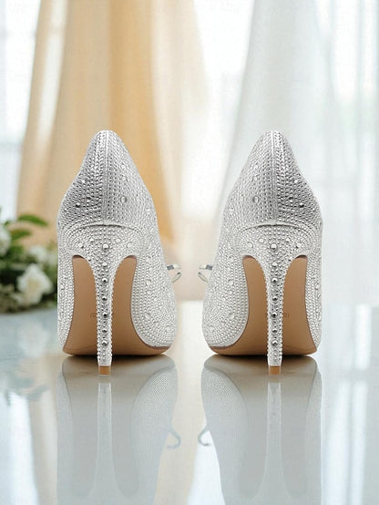 Crystal High Women's Sparkly Pumps Gold Embellished - Heel