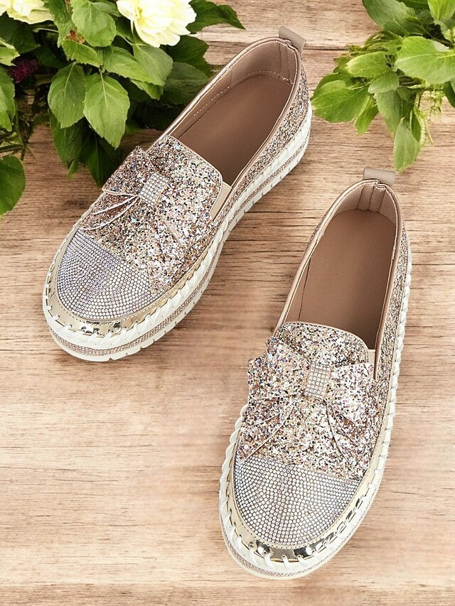 – Rhinestone Loafers Sparkling Glittery Women Slip-On for