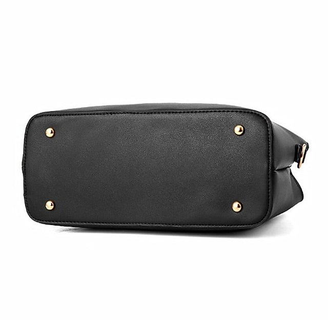 White Faux Handbag Gold Women's with Elegant Leather