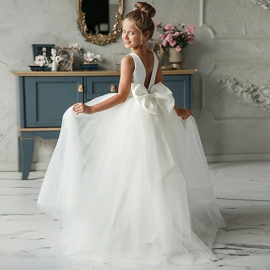 Dress Performance Sleeveless Girls' Colored Kids Solid