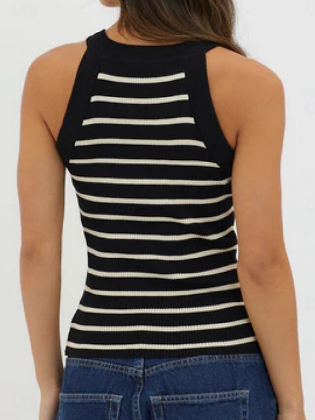 Women's Tank Top Striped Fashion Stylish Classic Sleeveless