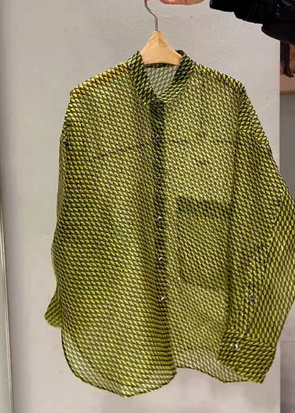 oho Yellow Patchwork Button Shirt Long Sleeve BV018