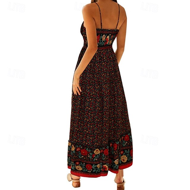 Women's Midi Dress Floral Dress Slip Dress Print Dress
