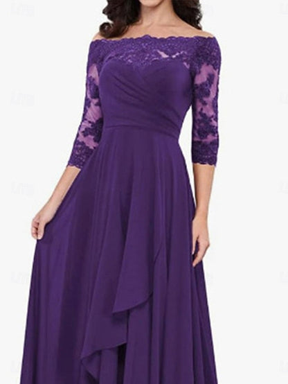 the Shoulder of A-Line Simple Mother Off Dress Elegant Bride