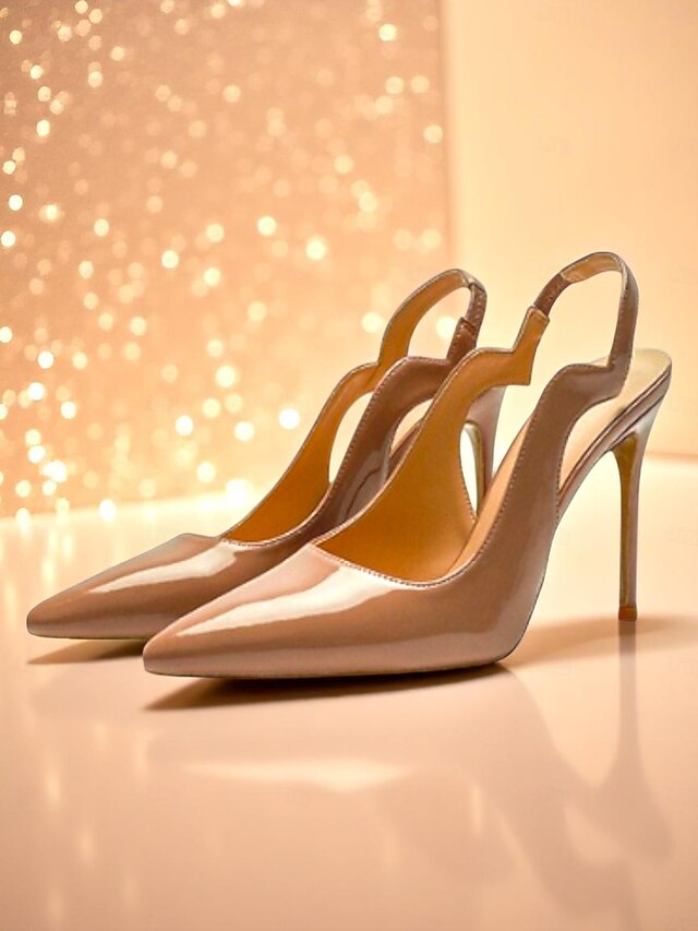 Heels Women's and Red Patent Slingback Black Leather