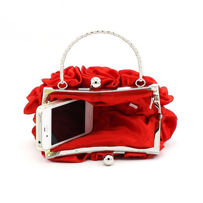 Evening Design Red Floral Clutch Vintage – Bag Elegant Rose
