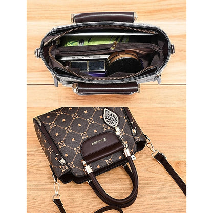 Women's Elegant Accents Leather Faux and Red Handbag with