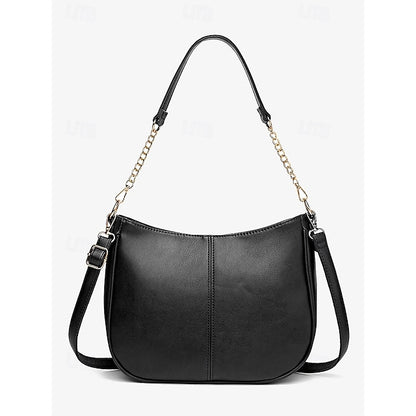 Bag Shoulder Leather Women's Chain Brown Gold Faux with