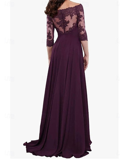 the Shoulder of A-Line Simple Mother Off Dress Elegant Bride