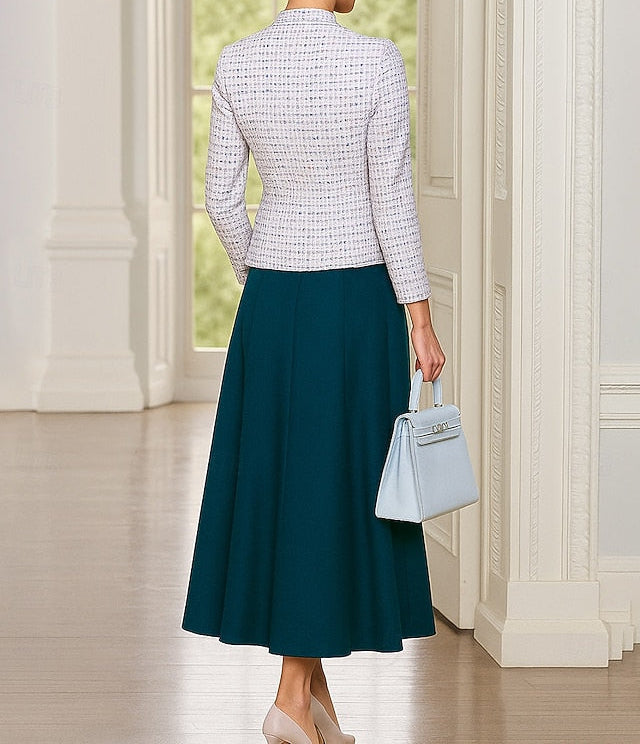 Mother Dress Bride the Piece Formal Two of Sets Elegant