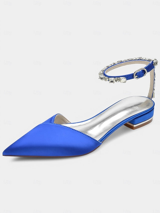 Chic Shoes with – Satin Strap Crystal-Ankle Wedding Black