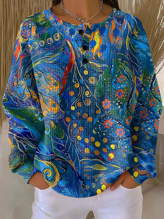 Women's Pullover Sweatshirt Floral Graphic Geometric