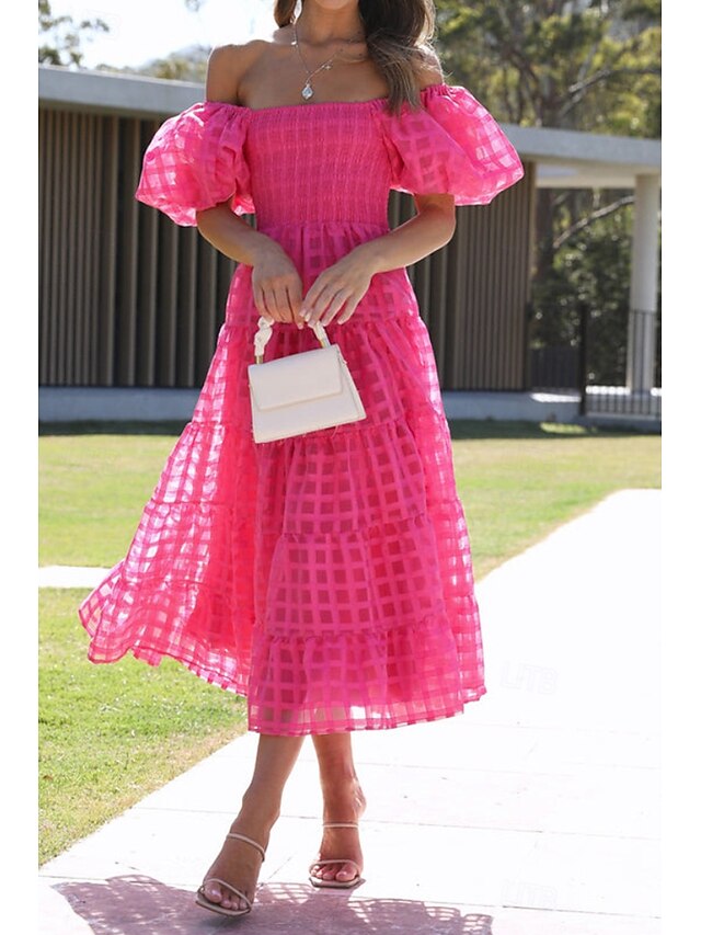 Women's Midi Dress Graduation Dress Fashion Modern Lantern