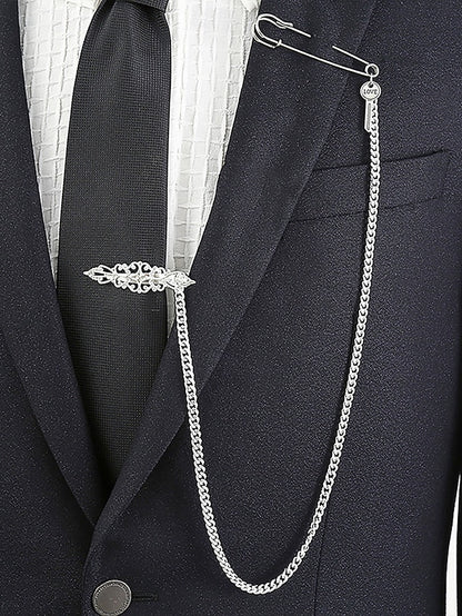 with Tie Wheel Ship – Silver Design Men's Nautical Chain