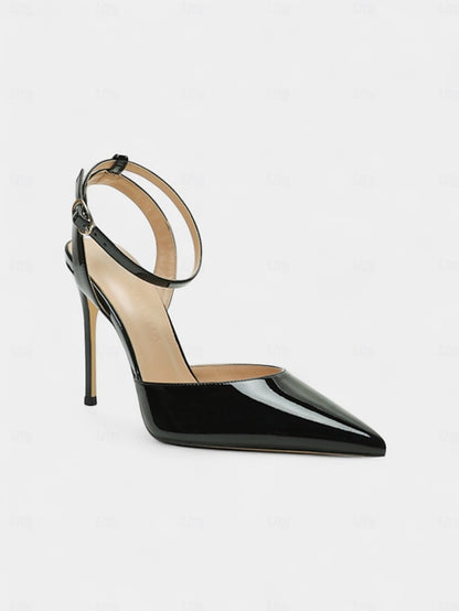- Slingback Leather Stiletto Women's Nude Heels Patent