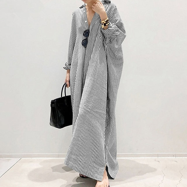 Women's Blue Black White Summer Spring Fall Maxi Dress 100%