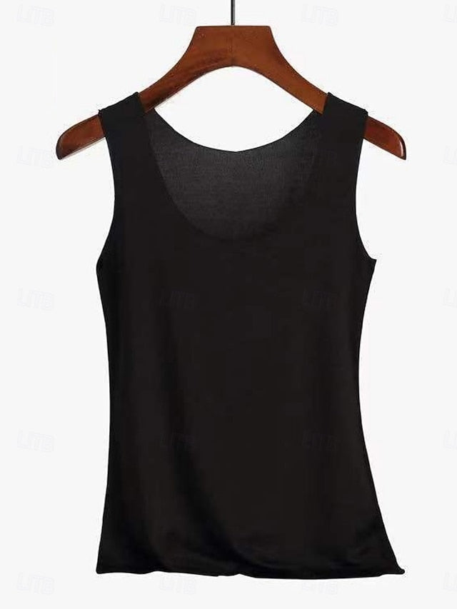 Women's Tank Top Sleeveless Shirt Tee Top Solid Color