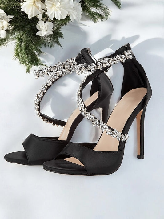 Rhinestone-Embellished Heels Stiletto Women's Elegant –