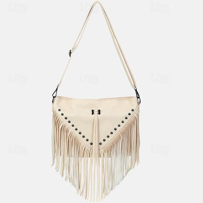 Style Leather with Women's Fringe Crossbody Bohemian Bag