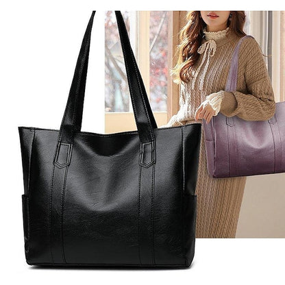 Bag Black – Leather Large Faux Women's Tote Stylish