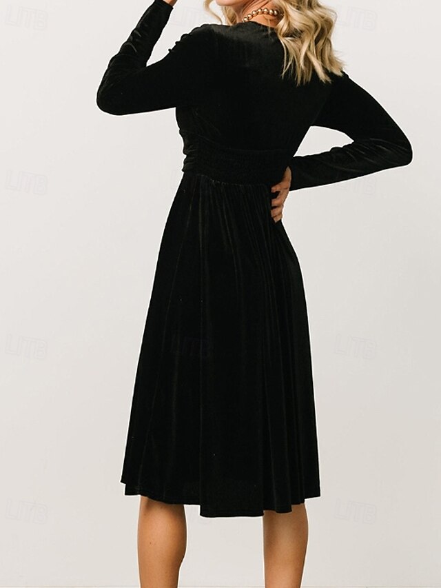 Women's Midi Dress Christmas Dress Velvet Dress Party Dress