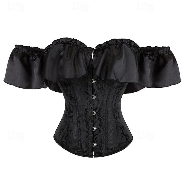 Women's Bustier Corset Top Lace up Overbust Carnival Party