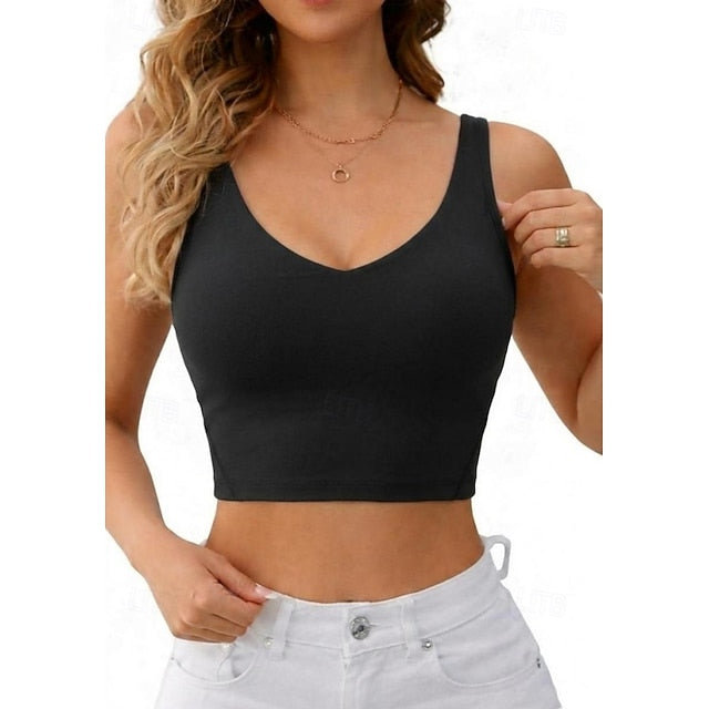 Women's Petite Athletic Tank Slim fit top Solid Color
