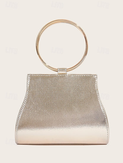 Handle Evening with Ring – Gold Crystal Elegant Clutch