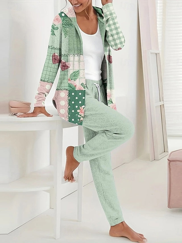 Women's 2 Pieces Hoodie Tracksuits Long Sleeve Daily Round