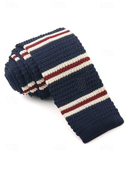 Stylish Christmas Men's Woven - Tie Knit Neck Stripe