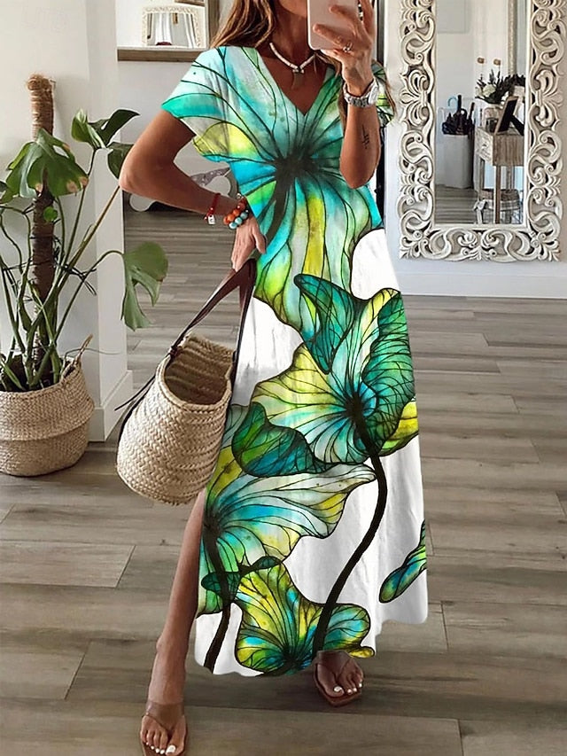 Women's Maxi Dress T Shirt Dress Tee Dress Sundress A Line