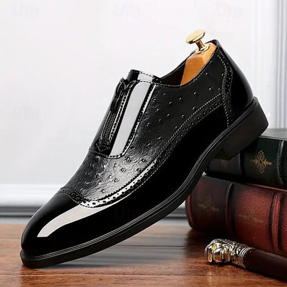 with Tan and Men's Patent Colorblock Shoes Black Formal