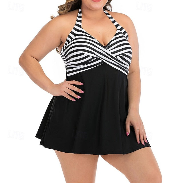 Women's Halter Bikini Top Bathing Suit Swimsuits Stripes UV