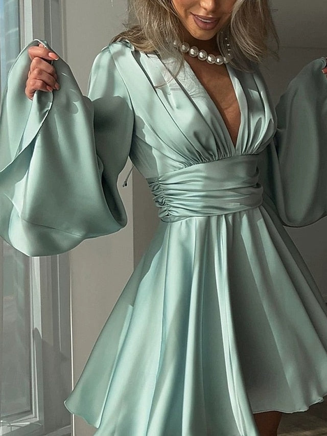 Women's Mini Dress Satin Dress Cocktail Dress Slip Dress