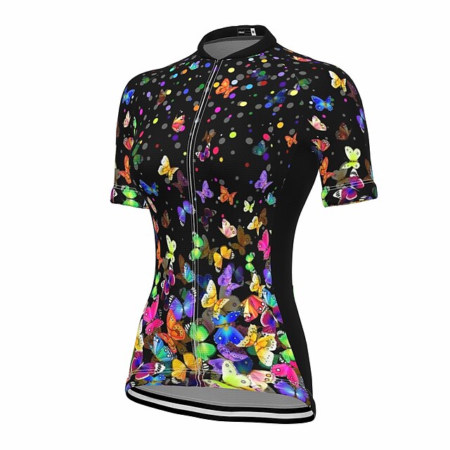 Women's Cycling Jersey Butterfly Funny Short Sleeve Bike