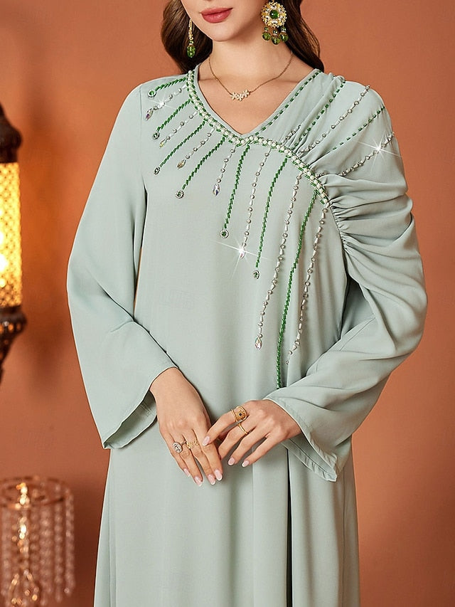 A-Line the Dress Floor Bride Mother Elegant V of Neck Length