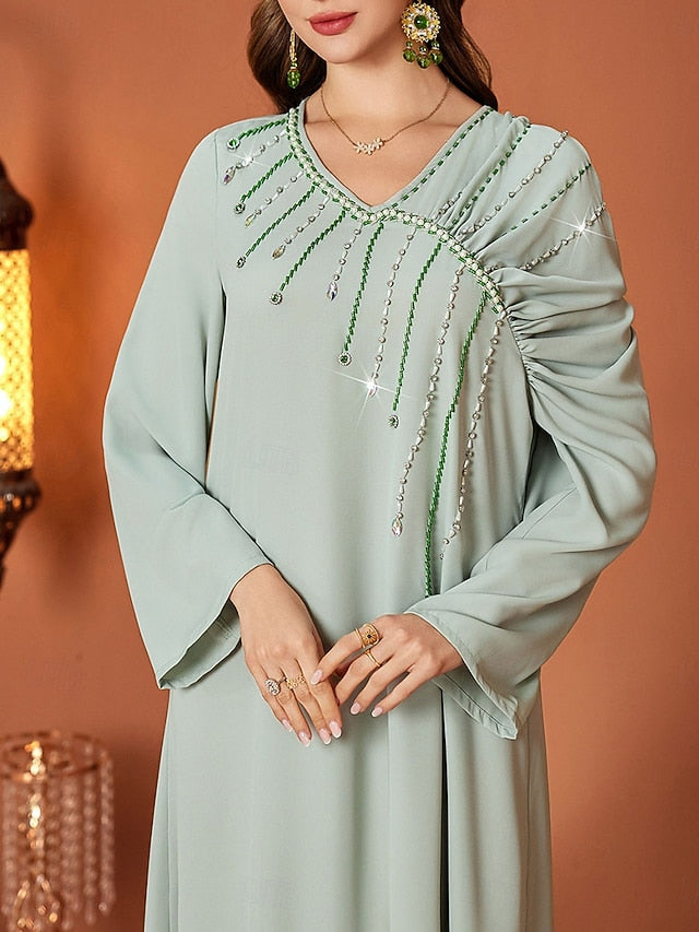A-Line Mother of the Bride Dress Elegant V Neck Floor Length
