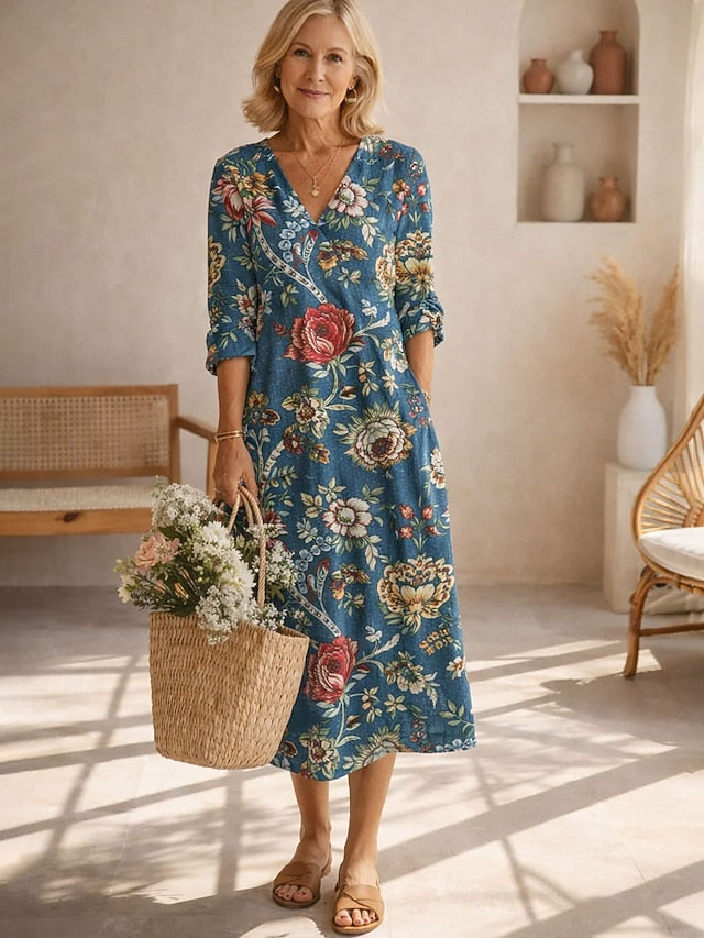 Women's Midi Dress Sundress Shift Dress Casual Party
