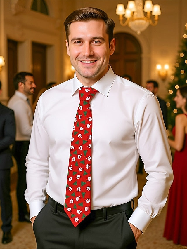 Silk Christmas Fun – Polyester Santa and Tie Tree Men's