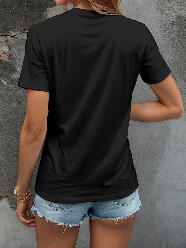 Women's T Shirt Print Graphic Letter Abstract Vintage